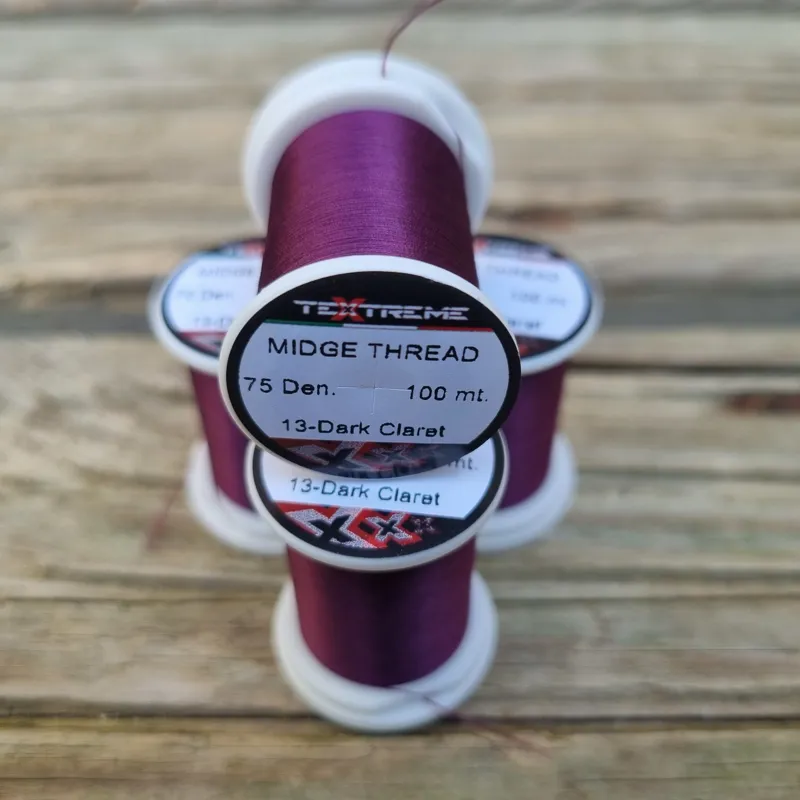 TEXTREME Midge Tying Thread 75dn in 13-Dark Claret-1
